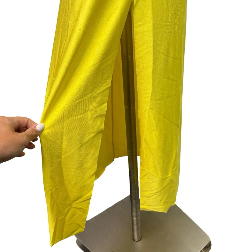 BAOBAB Mambo Evening Dress Neon Yellow Strapless Bandeau Cutout Small Women's - Picture 4 of 11